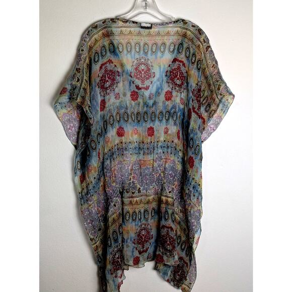 Ingear sheer cover up SzL- XXl Beach Cover up poncho Sheer Paisley poly chiffon - Picture 4 of 6